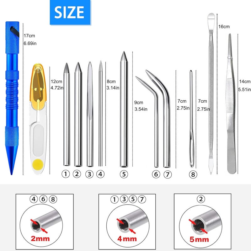 MONOBIN 12 Pcs Paracord FID Set Paracord Tools with Stainless Steel Knotter Marlinspike, Paracord Stitching Lacing Needles for Paracord Work Leather Weaving - Image 4
